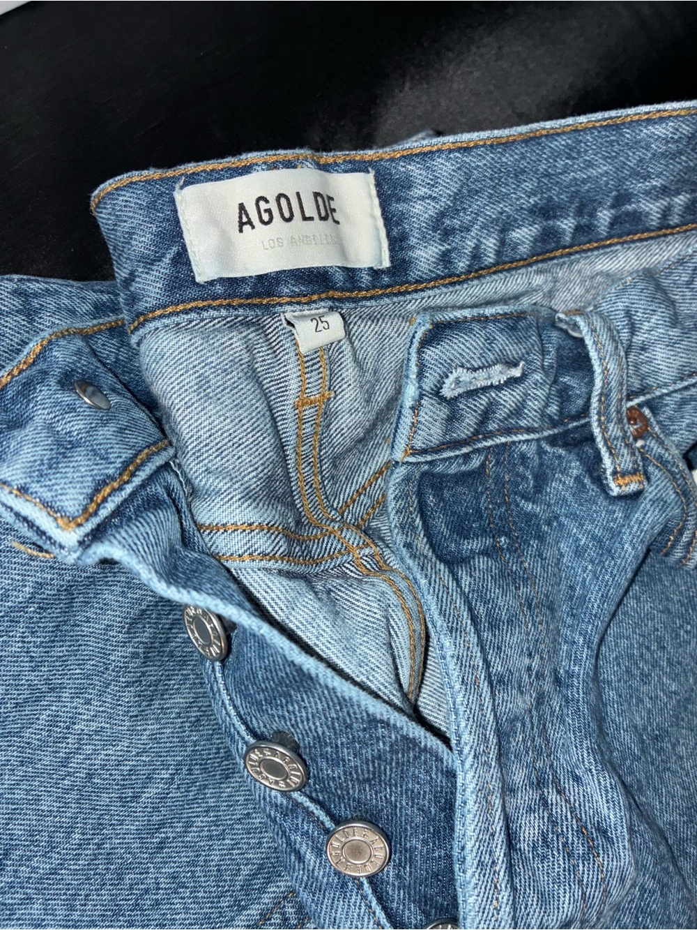 AGOLDE Light Blue High-Rise Jeans with Button Fly